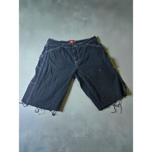 Dickies Black Carpenter Shorts Distressed Cut Off Size 13/31